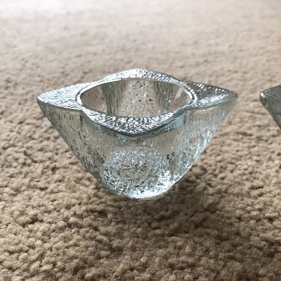 Vintage INDIANA GLASS Set of 2 Crystal Ice Candleholders - Picture 7 of 15